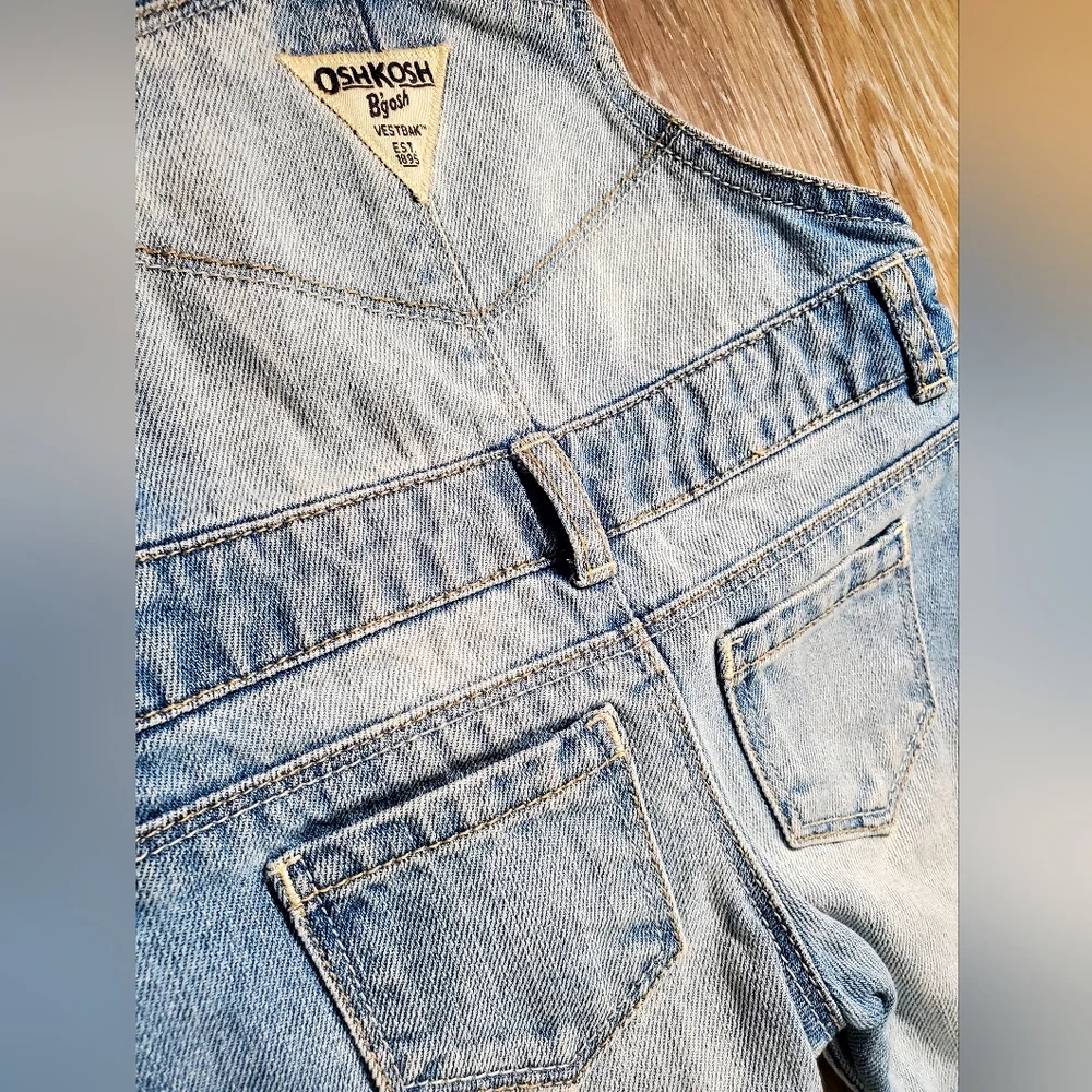 OshKosh B'gosh Blue Denim Distressed Overalls for Baby Size 6M